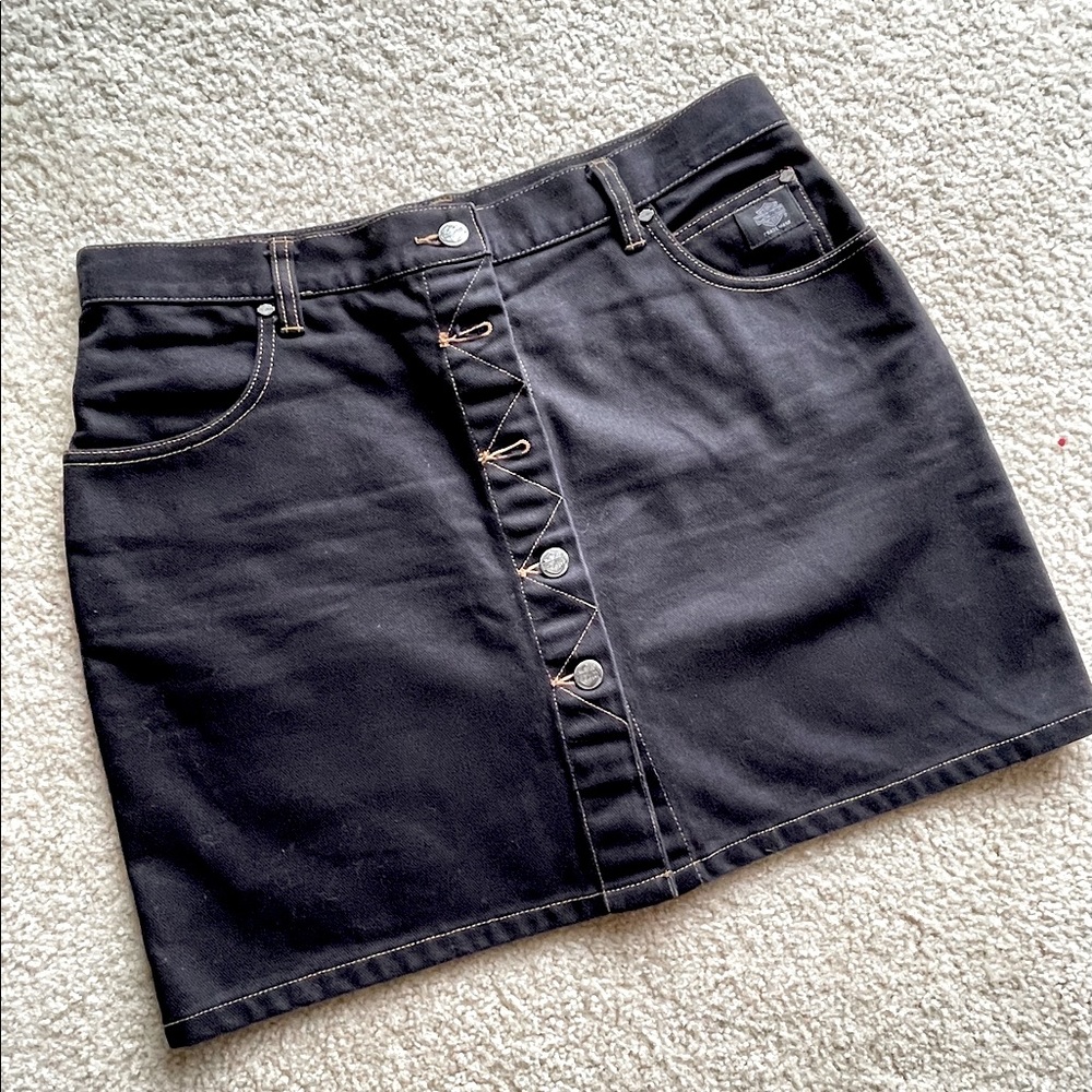 Black Denim Skirt